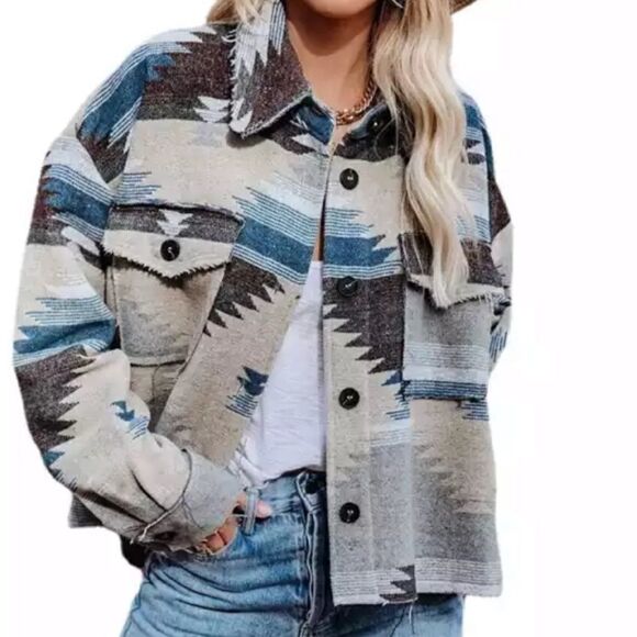 Distressed Aztec Shacket  - Picture 7 of 8